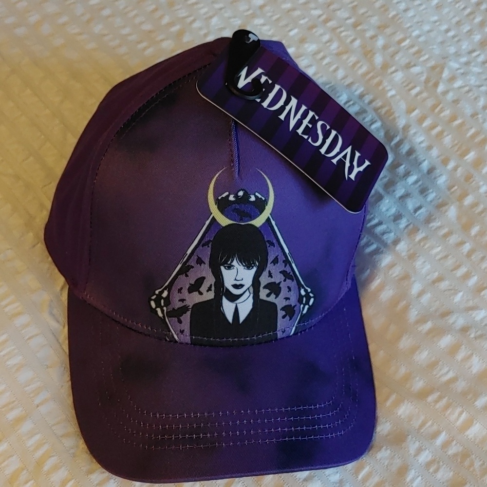 NWT Wednesday Adams Purple Baseball Cap